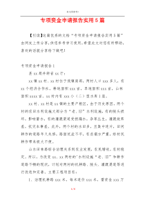 专项资金申请报告实用5篇