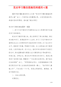 党史学习整改措施范例通用4篇