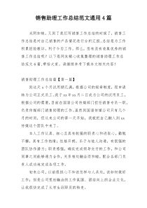 销售助理工作总结范文通用4篇