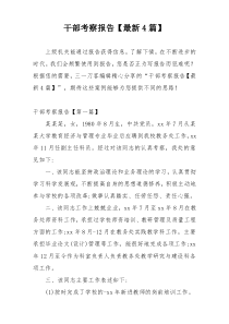 干部考察报告【最新4篇】