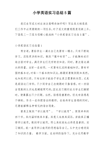 小学英语实习总结5篇
