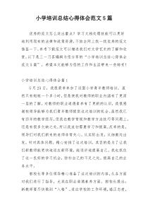 小学培训总结心得体会范文5篇