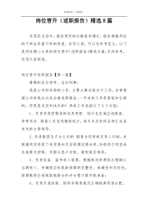 岗位晋升（述职报告）精选8篇