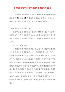 主题教育评估报告范例【精选4篇】