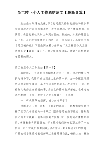 员工转正个人工作总结范文【最新8篇】