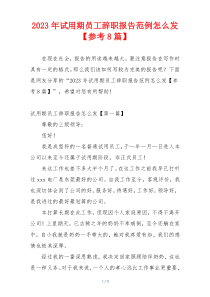 2023年试用期员工辞职报告范例怎么发【参考8篇】