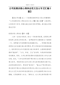 公司拓展训练心得体会范文怎么写【汇编5篇】