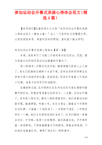 参加运动会开幕式表演心得体会范文（精选4篇）