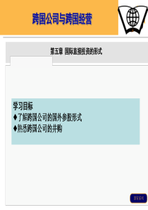 第五章 跨国公司直接投资的形式
