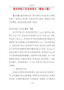 培训学校工作总结范文（精选4篇）