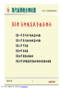 第六章马克维茨投资组合理论