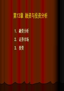 融资与投资分析