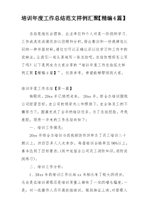 培训年度工作总结范文样例汇聚【精编4篇】