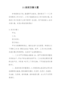 it实训方案5篇