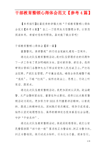 干部教育整顿心得体会范文【参考4篇】
