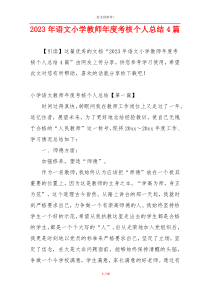 2023年语文小学教师年度考核个人总结4篇