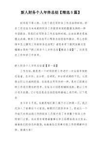 新人财务个人年终总结【精选5篇】