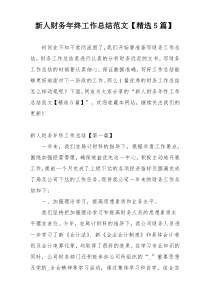 新人财务年终工作总结范文【精选5篇】