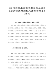 2023年医院党风廉政建设和反腐败工作总结与医疗卫生机构开展党风廉政建设和反腐败工作剖析报告【2