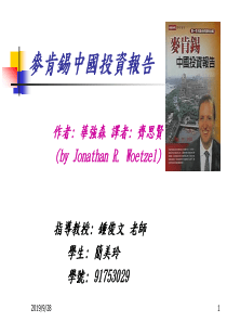 麦肯锡中国投资报告