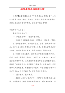年度考核总结实用5篇