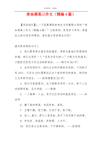 使命感高三作文（精编4篇）