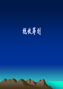 第一章税收筹划总论