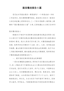 服务整改报告5篇