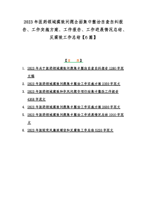 2023年医药领域腐败问题全面集中整治自查自纠报告、工作实施方案、工作报告、工作进展情况总结、反