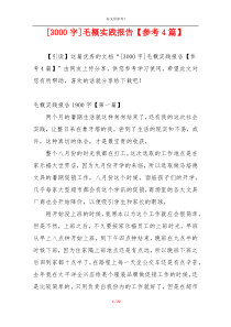 [3000字]毛概实践报告【参考4篇】