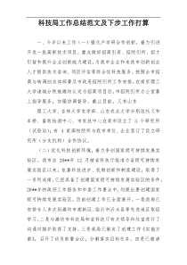 科技局工作总结范文及下步工作打算