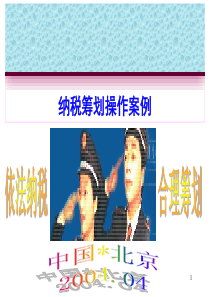 纳税筹划操作案例 