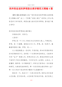 我和我追逐的梦想励志演讲稿范文精编4篇