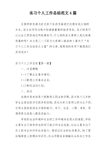 实习个人工作总结范文4篇