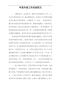 年县外宣工作总结范文