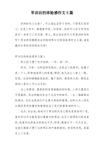 军训后的体验感作文5篇