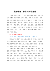 主题教育工作总结评估报告