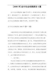 [3000字]会计社会实践报告5篇