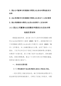 2023年国企公司董事长巡视整改专题民主生活会对照检查发言3篇范文