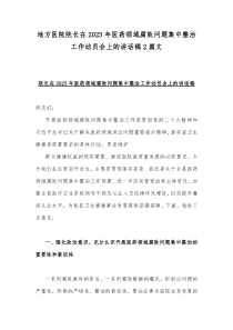地方医院院长在2023年医药领域腐败问题集中整治工作动员会上的讲话稿2篇文