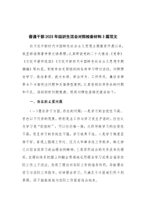 普通干部2023年组织生活会对照检查材料3篇范文