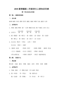 2019年部编版二年级上册语文知识点归纳汇总(很全)