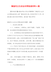 镜鉴民主生活会对照检查材料4篇