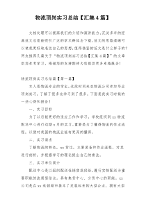 物流顶岗实习总结【汇集4篇】