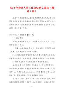 2023年会计人员工作总结范文报告（最新4篇）