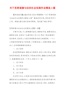 关于思想道德与法治社会实践作业精选4篇
