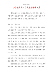 小学教育实习自我鉴定精编4篇