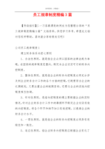 员工规章制度精编3篇
