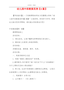幼儿园中班教案范例【4篇】