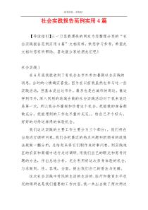 社会实践报告范例实用4篇